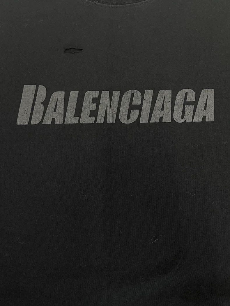 Balenciaga Balenciaga Letter Print Crew Neck Ripped Short Sleeve T-Sh Size XXS / US 00 / IT 34 - 3 Thumbnail