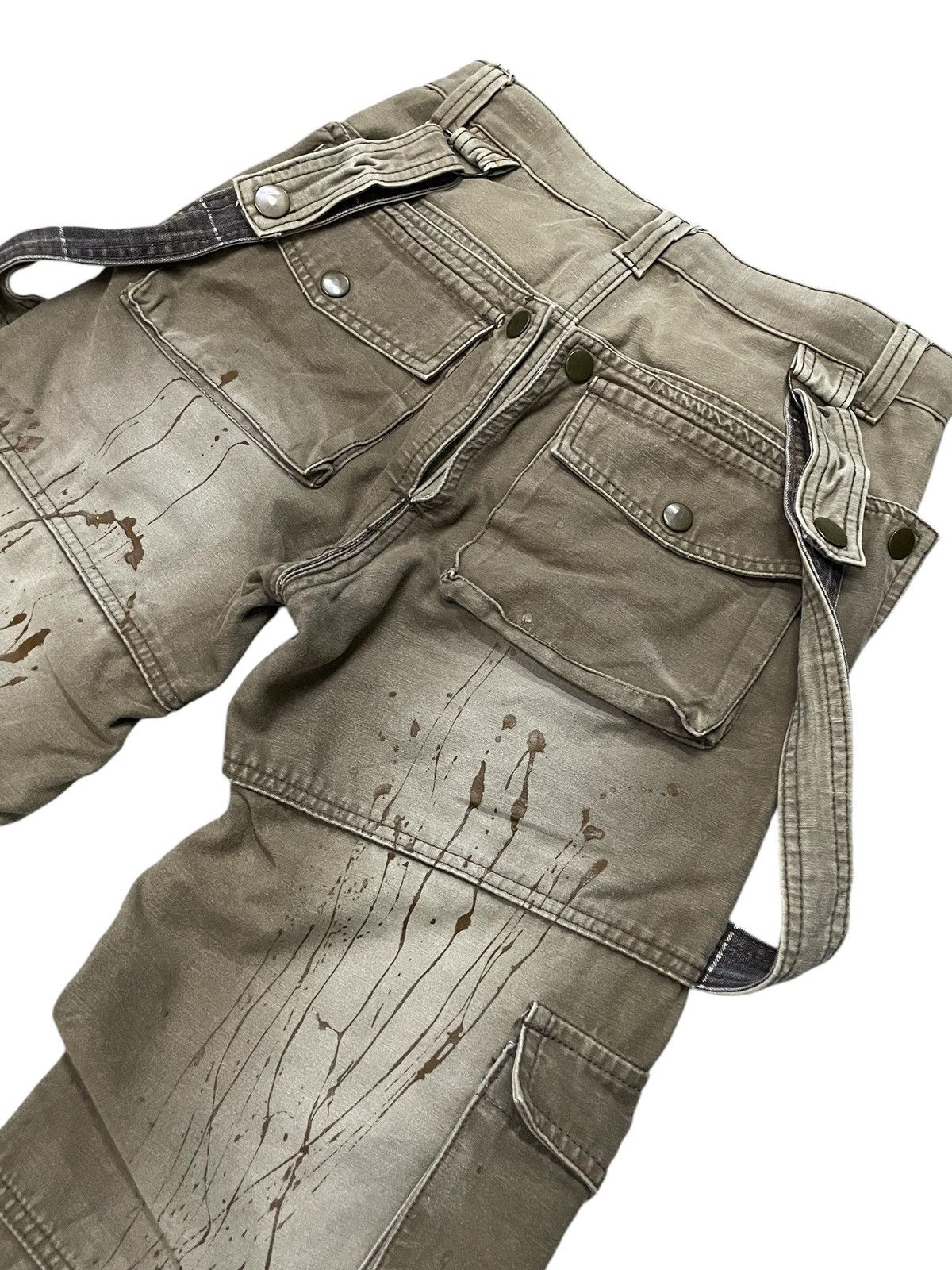 BUFFALO BOBS × Hysteric Glamour × Le Grande Bleu (L.G.B.) As Urban Cargo Baggy Suspender Painter Pants Size US 29 - 12 Thumbnail