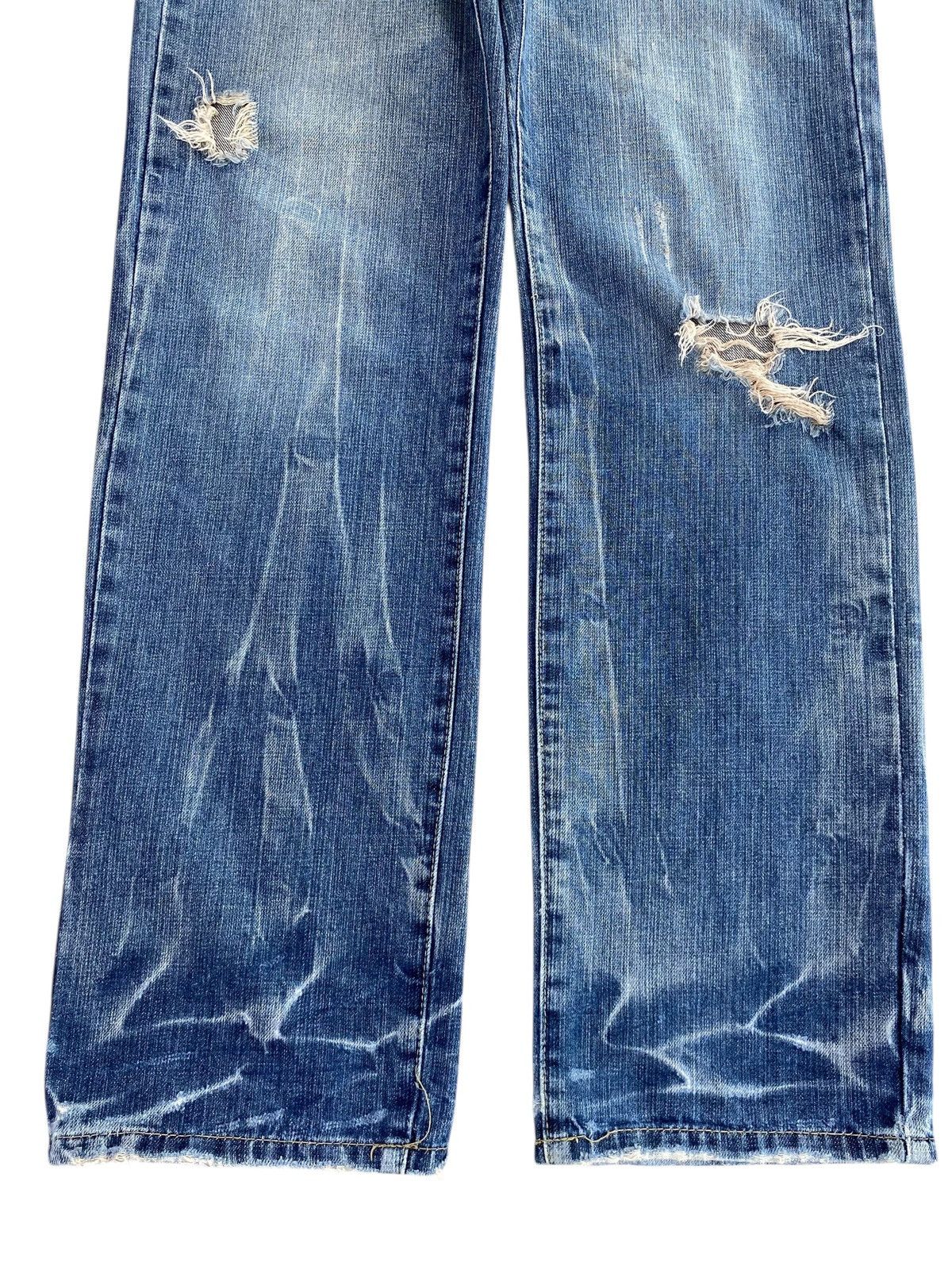 Japanese Brand Buzerayse Studded Distressed Faded Wide Leg Jeans Size US 30 / EU 46 - 5 Thumbnail