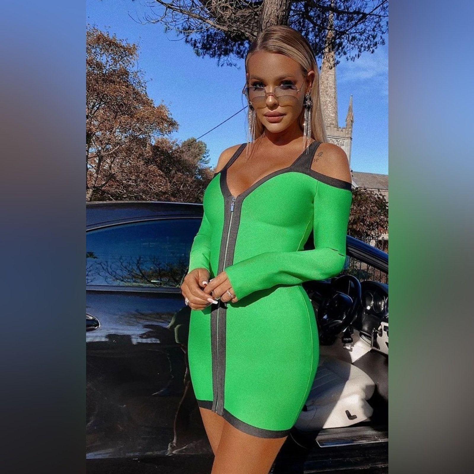 Other Elegant Green Long Sleeve Dress size S Size S / US 4 / IT 40 - 2 Thumbnail