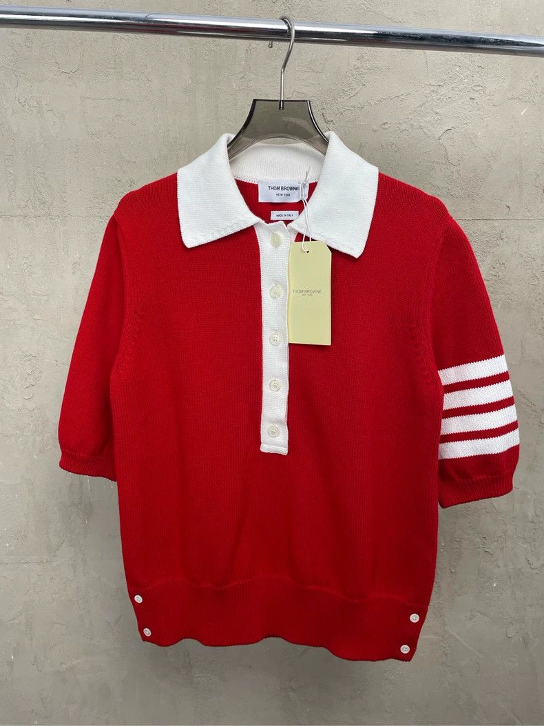 Thom Browne Thom browne Vintage red show puppy four-striped knitted Pol Size S / US 4 / IT 40 - 1 Thumbnail