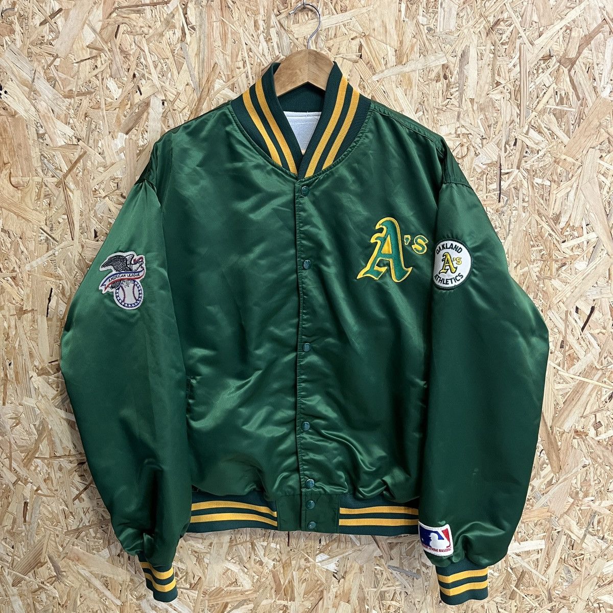 Starter Vintage Oakland Athletics 80’s Pyramid Satin Bomber Jacket Size US XL / EU 56 / 4 - 1 Thumbnail