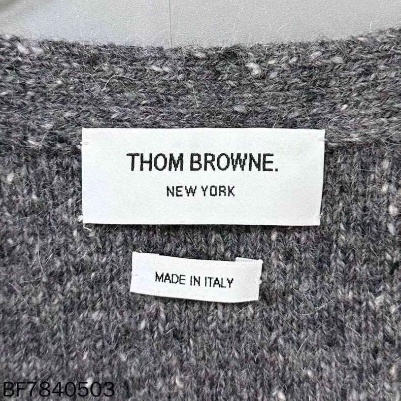 Thom Browne Thom Browne size3 Gray speckled old money cardigan Size US L / EU 52-54 / 3 - 6 Thumbnail