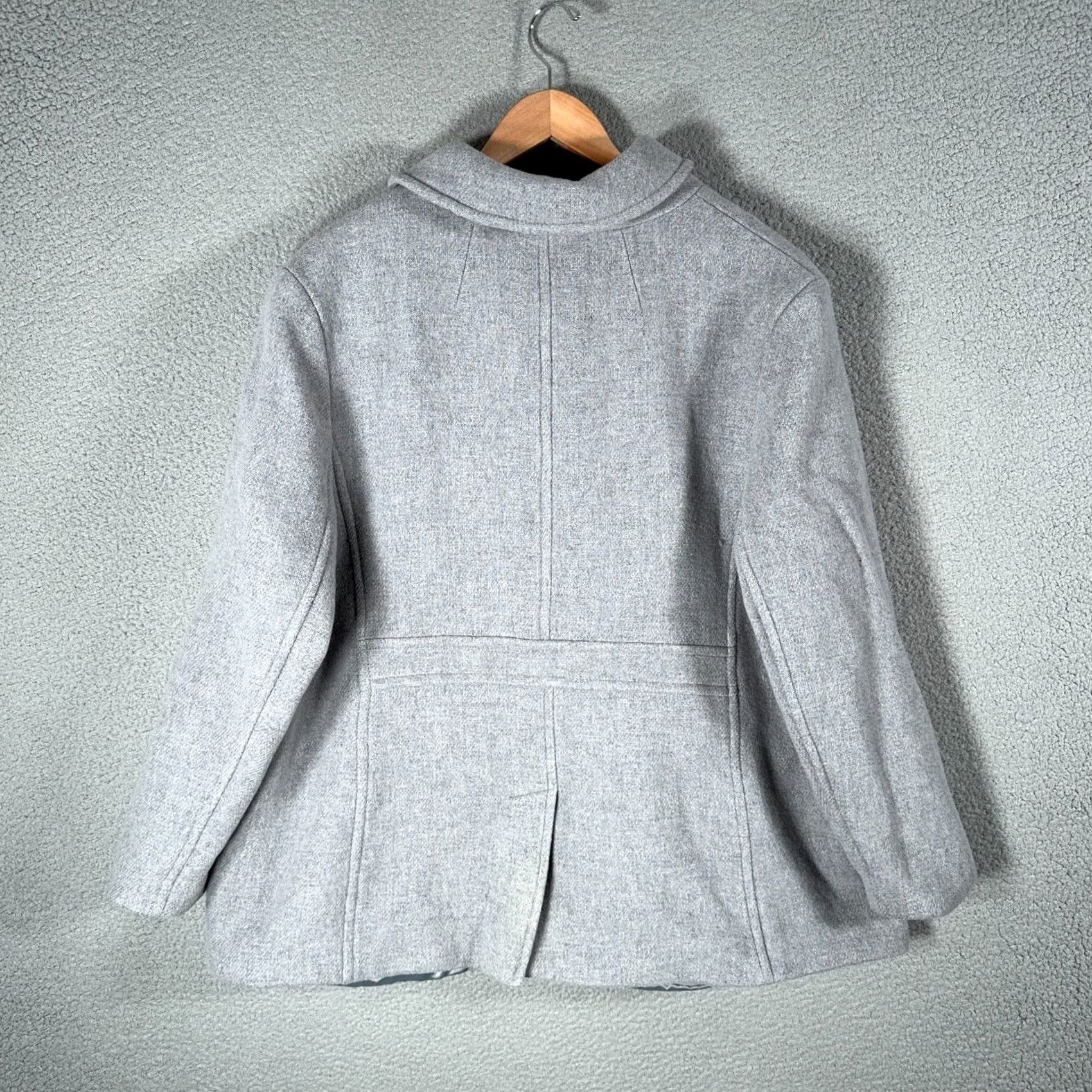 Talbots VINTAGE Talbots Peacoat Coat 22W Wool Blend Double Breasted Italian Fabric Gray Jacket Size 3XL / US 20-22 - 3 Thumbnail