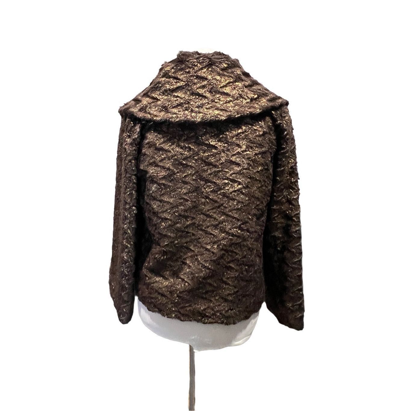 Alice + Olivia ALICE + OLIVIA Stacey Bendet Brown Copper Faux Fur Coat Jack Size S / US 4 / IT 40 - 3 Thumbnail