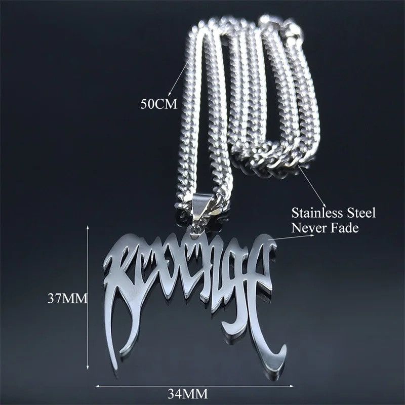 Anime Silver Color Revenge Pendant Necklace Size ONE SIZE - 4 Thumbnail