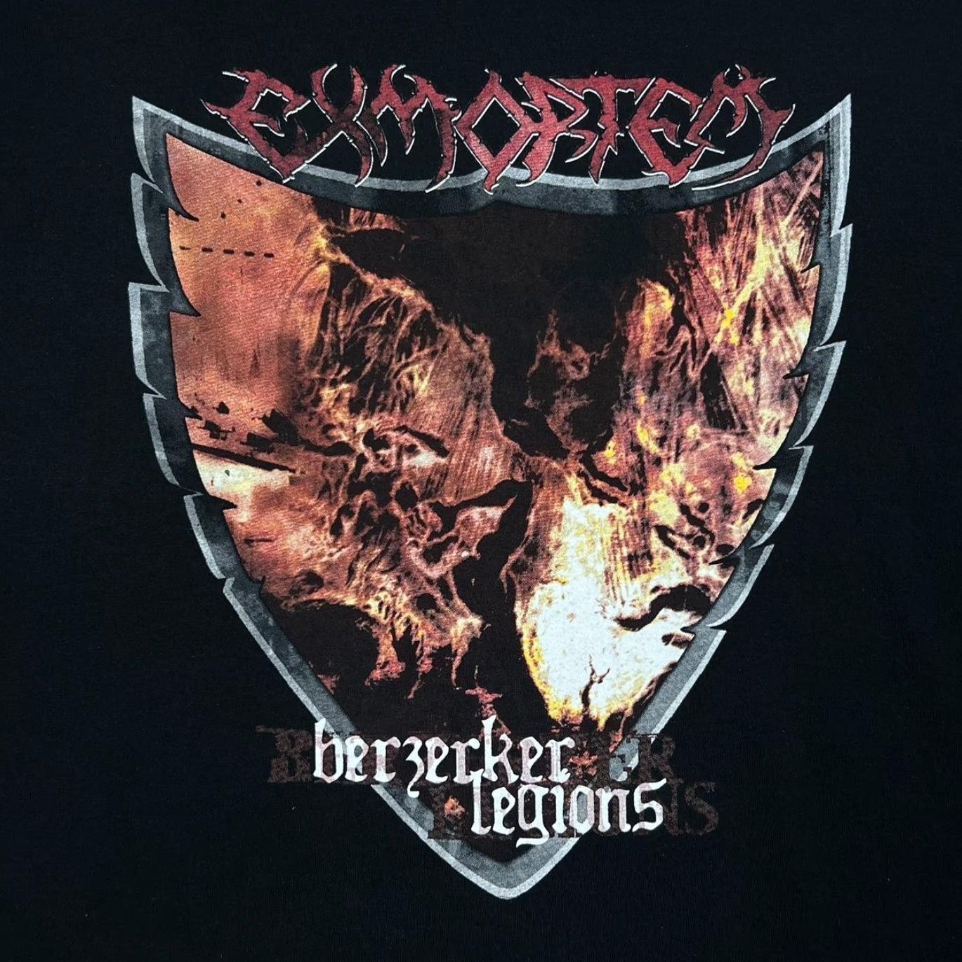 Fruit Of The Loom Vintage Exmortem “Berzerker Legions” Heavy Death Metal Band Black T-Shirt XL Size US XL / EU 56 / 4 - 4 Thumbnail