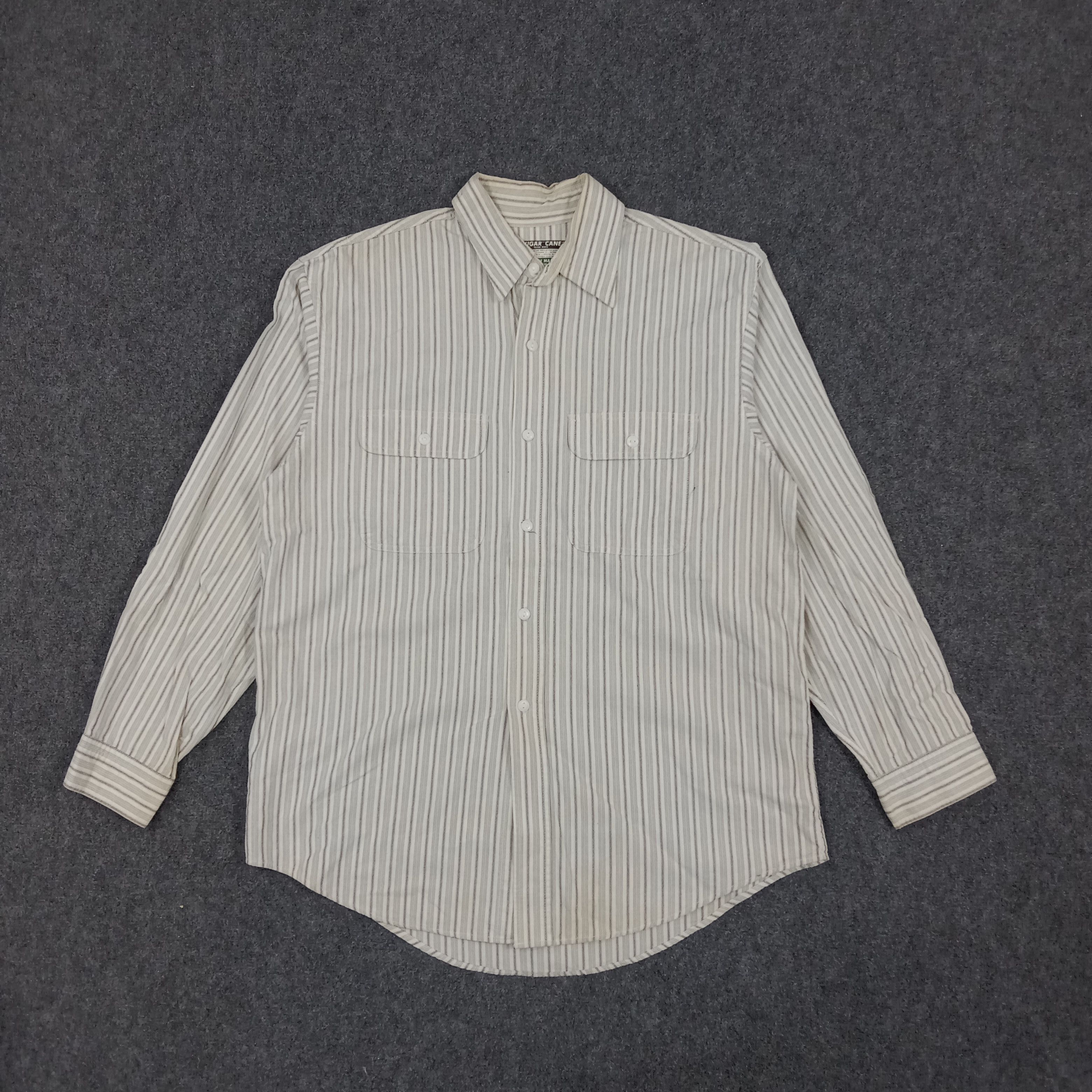 Sugar Cane × Vintage Sugar Cane Japanese Brand Retro Style Striped Shirt Size US XL / EU 56 / 4 - 1 Thumbnail