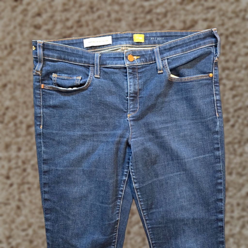 Vintage Pilcro Anthropologie Jeans Womens 32 Blue Serif Skinny Slim Mid Rise Capsule Size 24" / US 00 / IT 34 - 1 Thumbnail