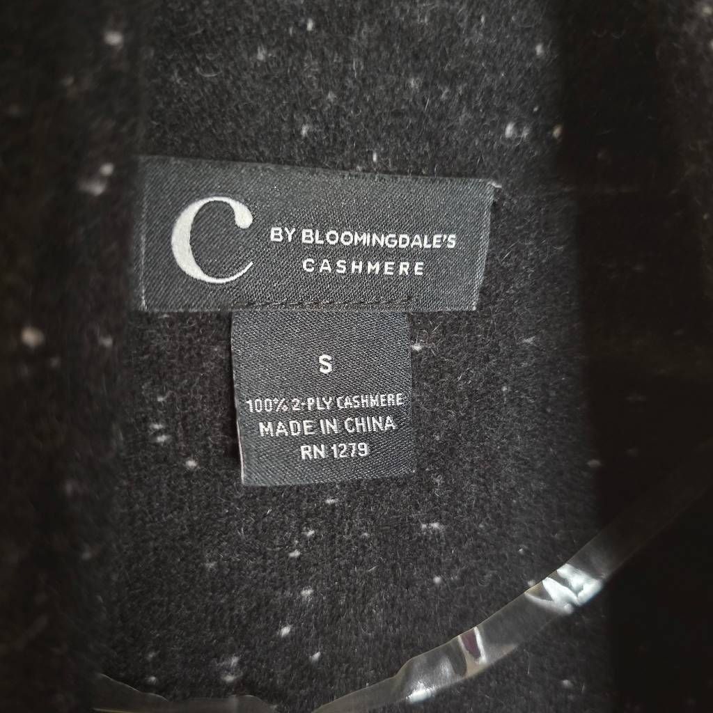 Bloomingdale's C by Bloomingdale’s 100% Cashmere Cardigan Black Open Front Size S / US 4 / IT 40 - 6 Thumbnail