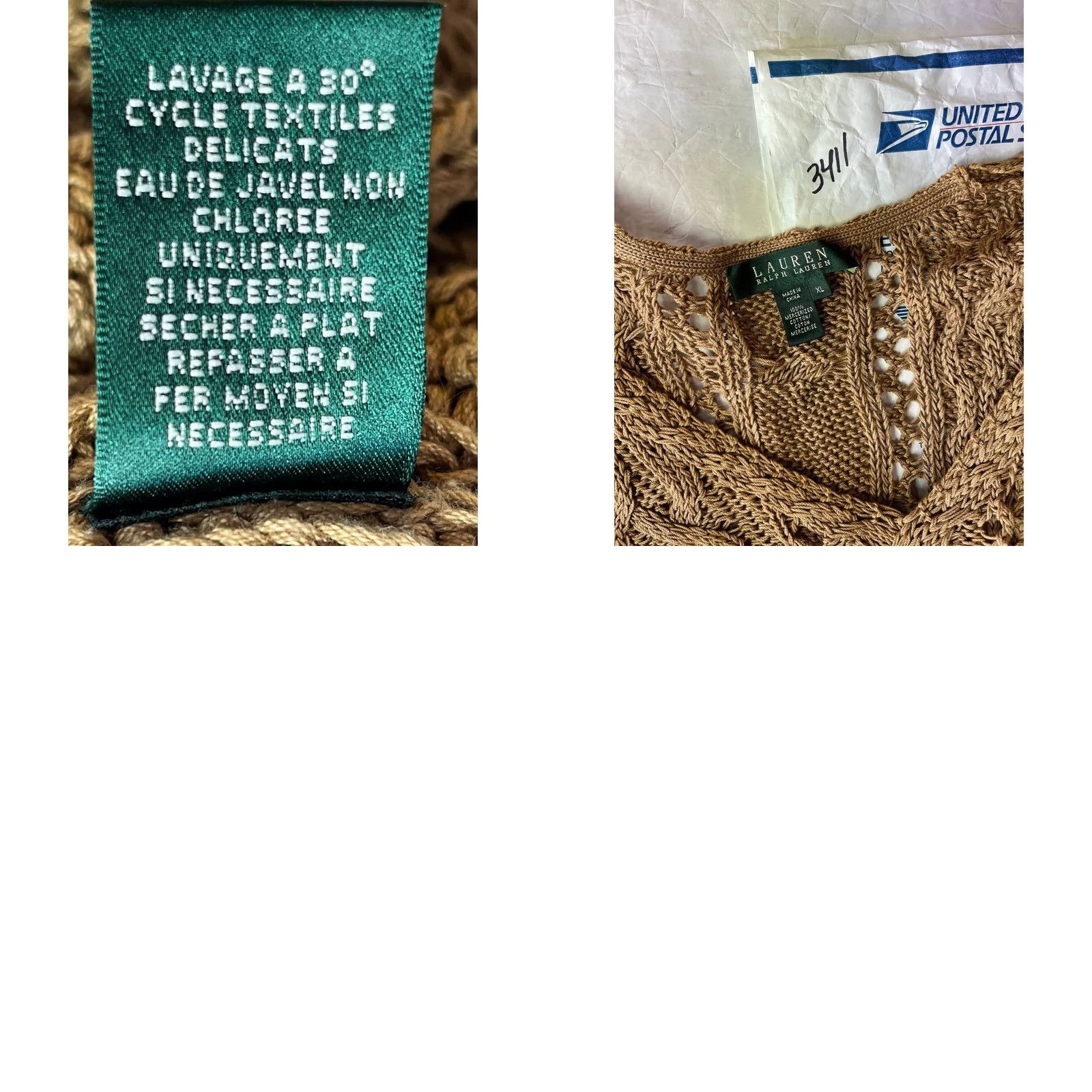 Polo Ralph Lauren VINTAGE Polo Ralph Lauren Women Plus XL Cable Knit Sweater V-Neck Blush Brown Pullover Knitwear Preppy Size XL / US 12-14 / IT 48-50 - 9 Thumbnail