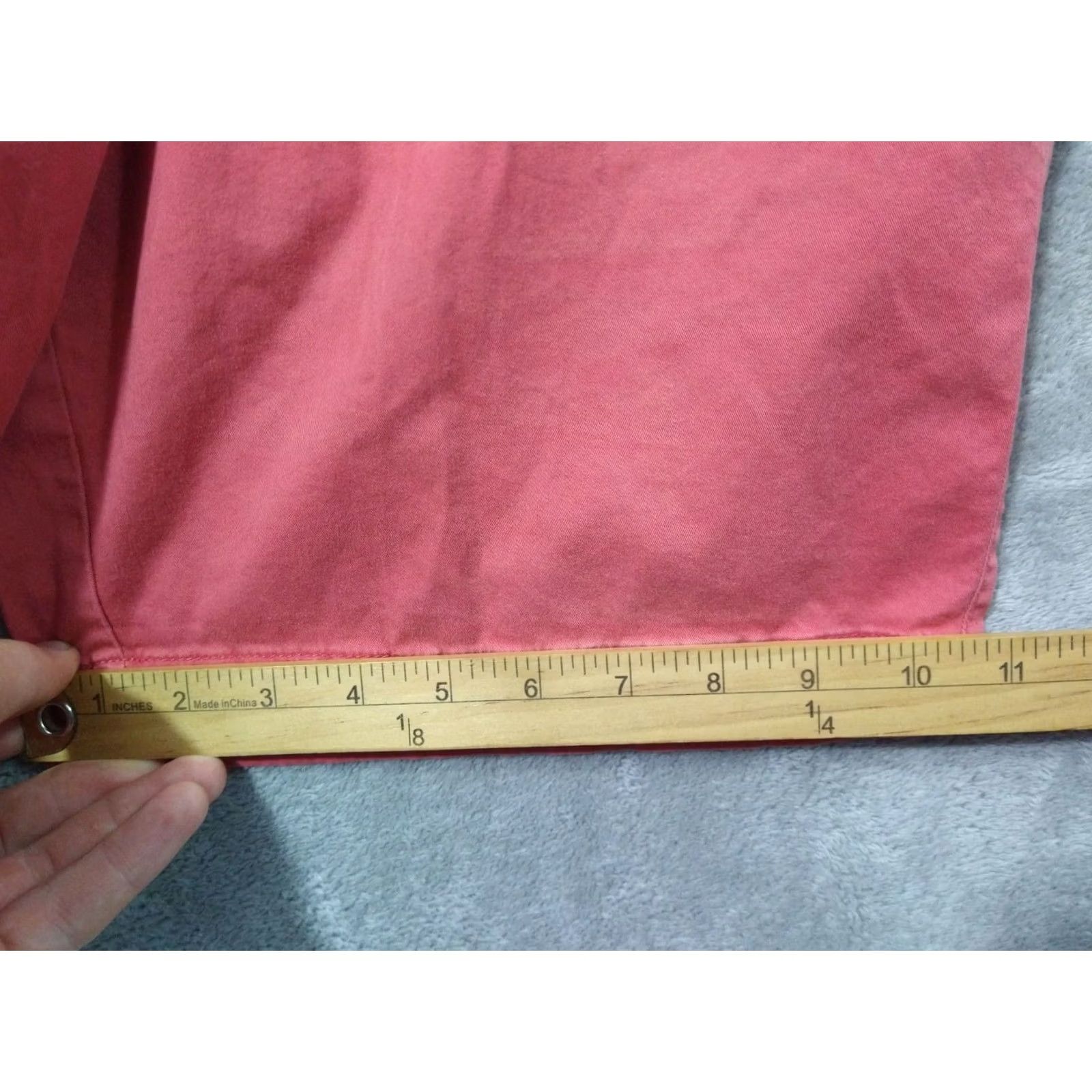 J.Crew J.CREW Shorts Mens 36 Pink Flat Front Mid Rise Stretch Chino Pockets Preppy Vertical Solid Vintage: No Size US 36 / EU 52 - 6 Thumbnail