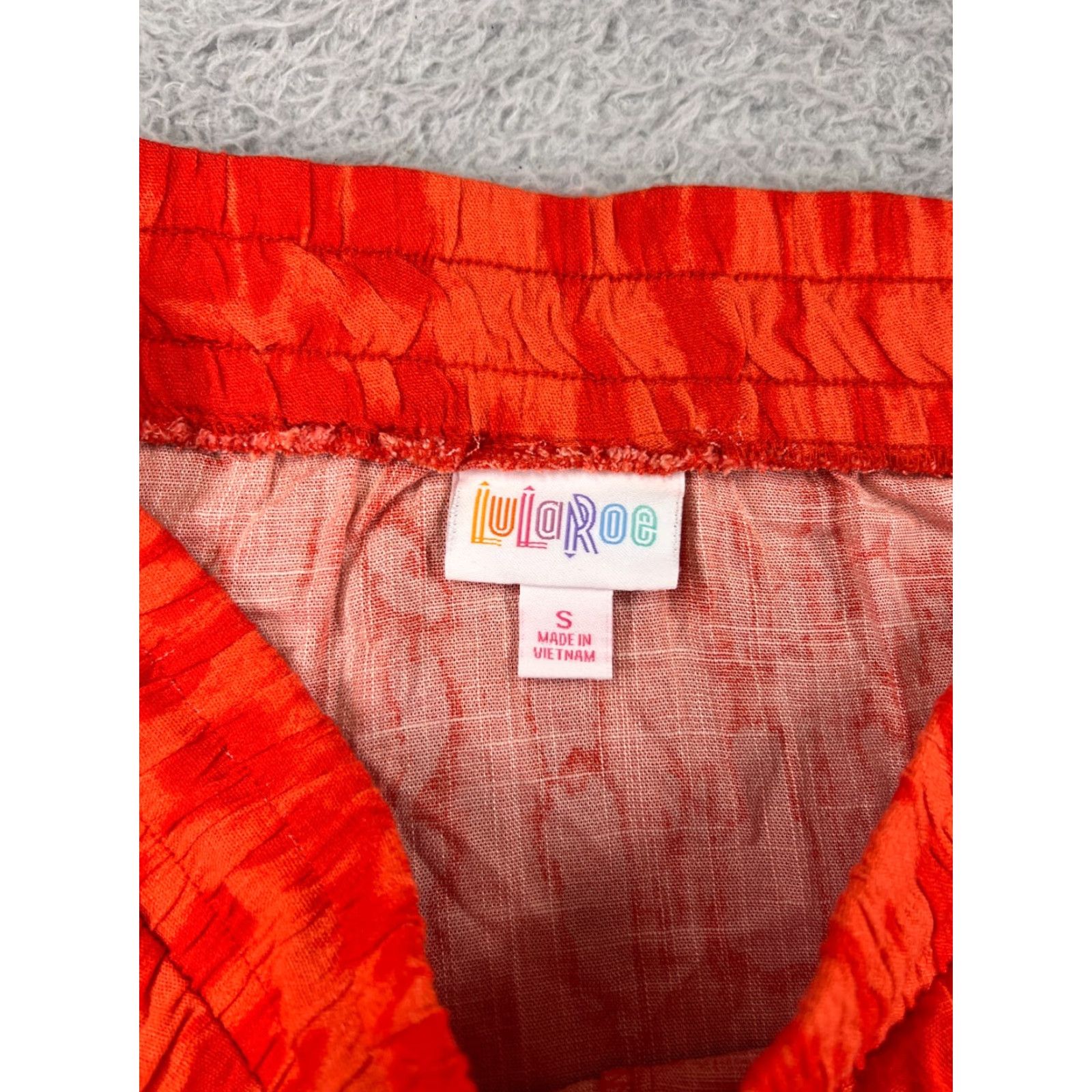Vintage LuLaRoe Skirt Women Small Orange Striped Rayon Blend Casual Drawstring Pocket Long Womens Size 28" / US 6 / IT 42 - 3 Thumbnail