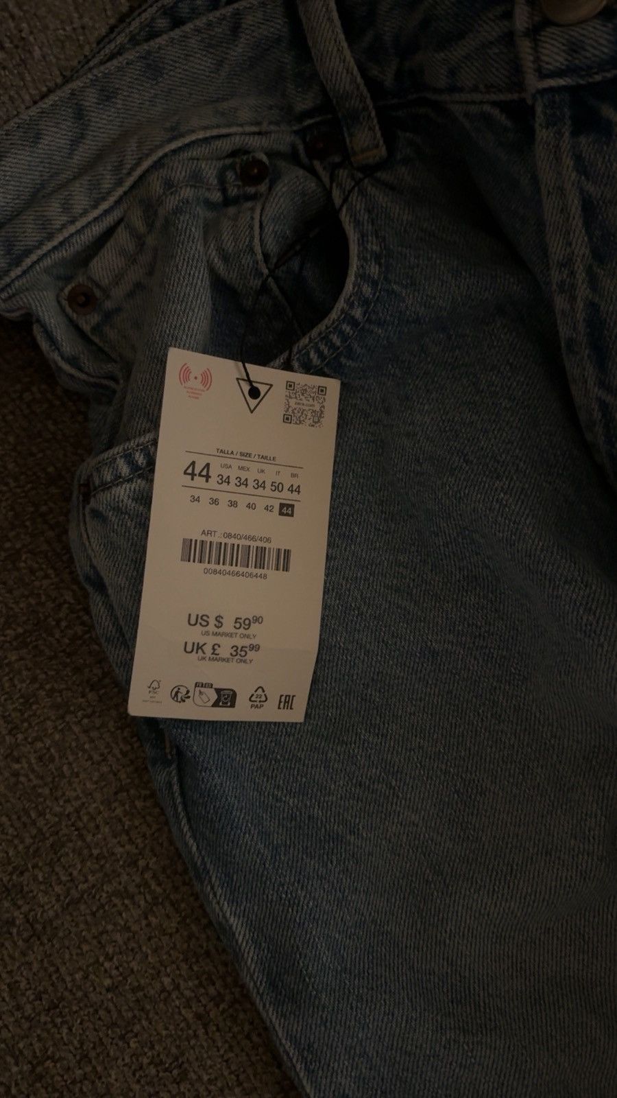 Zara Baggy Blue Jeans Size US 34 / EU 50 - 3 Thumbnail