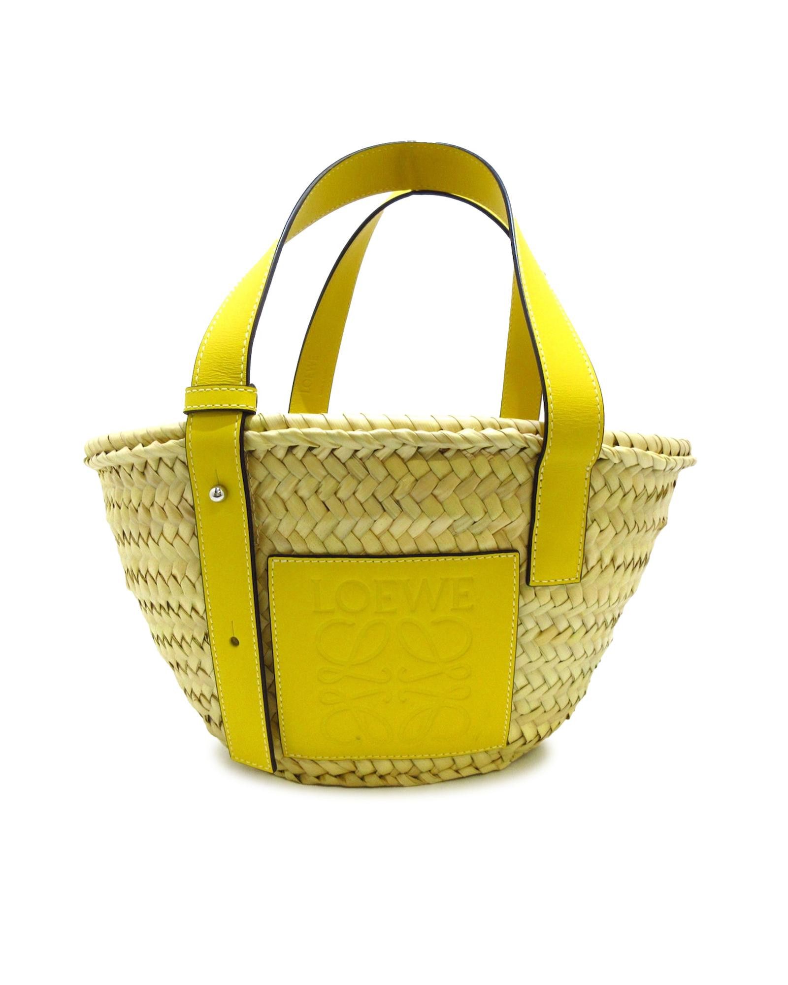 image of Loewe Raffia Basket Tote Bag in Brown, Women's