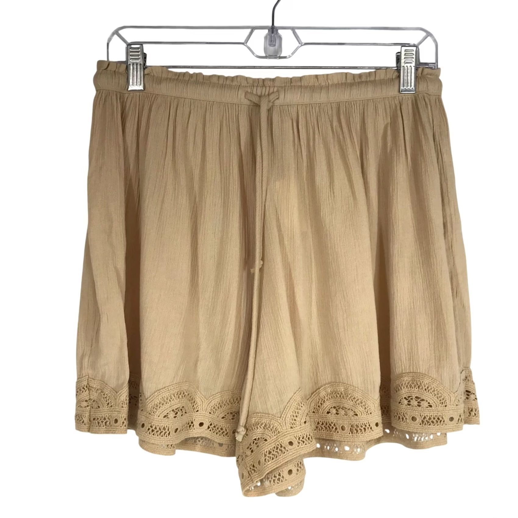 Vintage AERIE - XS - Beige Drawstring Shorts Size 26" / US 2 / IT 38 - 2 Thumbnail