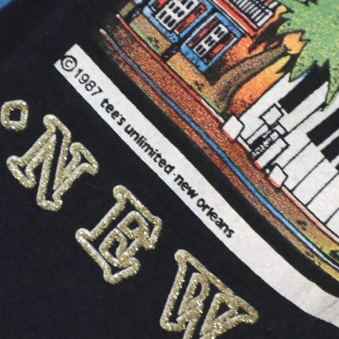 Vintage VTG Tee's Unlimited New Orleans Jazz 1987 Solid T-Shirt Black Men's L Shirt Size US L / EU 52-54 / 3 - 8 Thumbnail