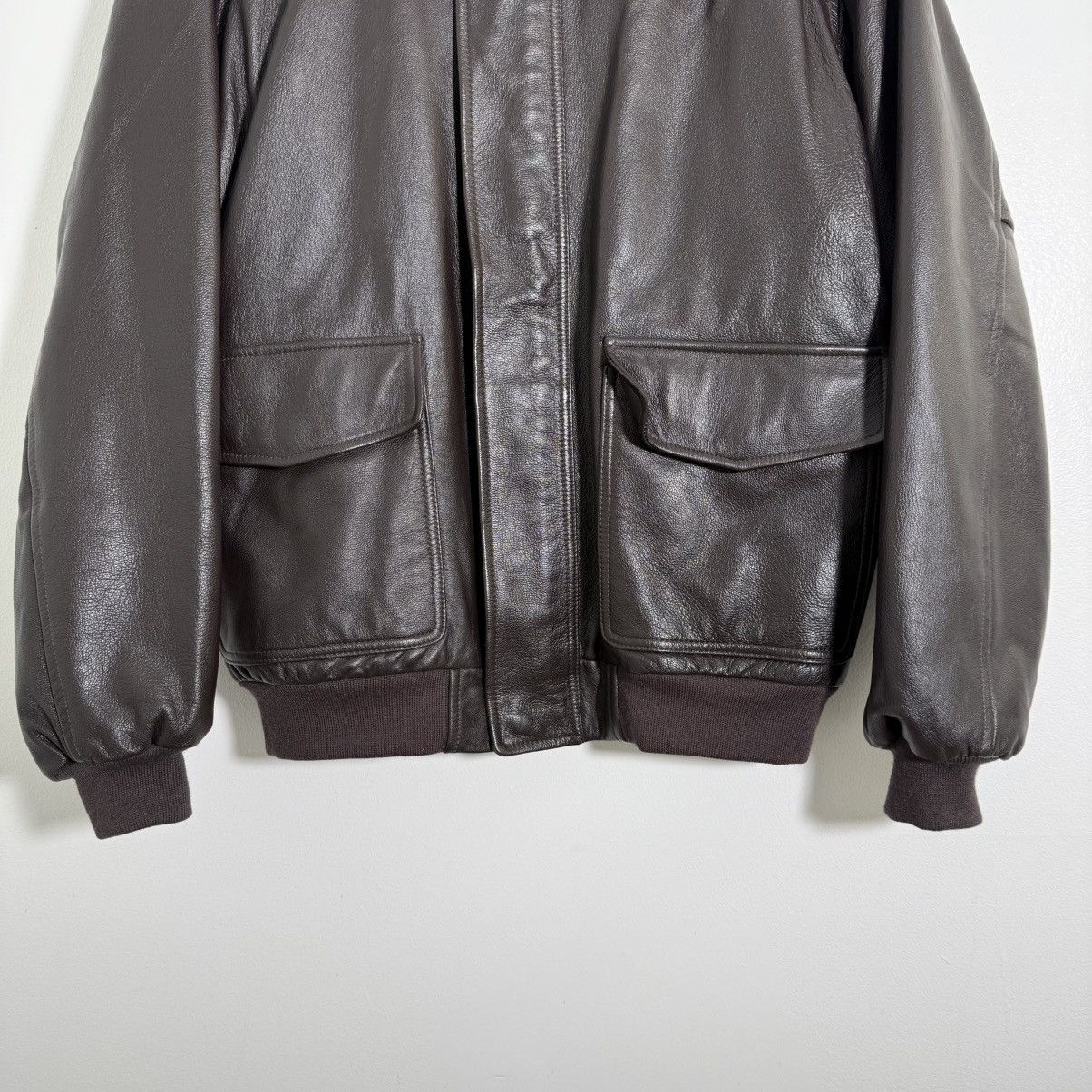 L.L. Bean Vintage LL Bean A2 Leather Flight Jacket Black Rare Sz Large Size US L / EU 52-54 / 3 - 3 Thumbnail
