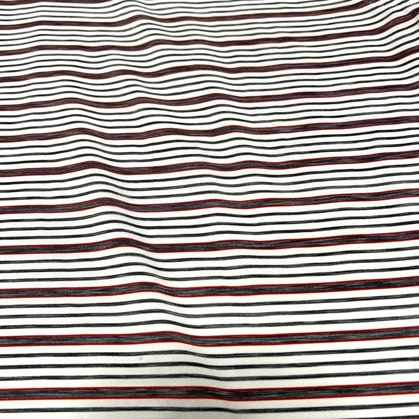 Footjoy Footjoy Polo Shirt Mens Large Performance Striped Golf Red Gray Mens L Red Striped Golf Polo T-Shirt Size US L / EU 52-54 / 3 - 2 Thumbnail