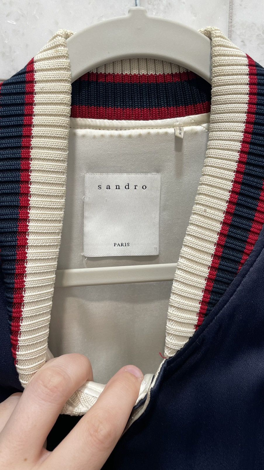 Sandro Sandro Champion Bomber Jacket navy Silk Size US M / EU 48-50 / 2 - 3 Thumbnail