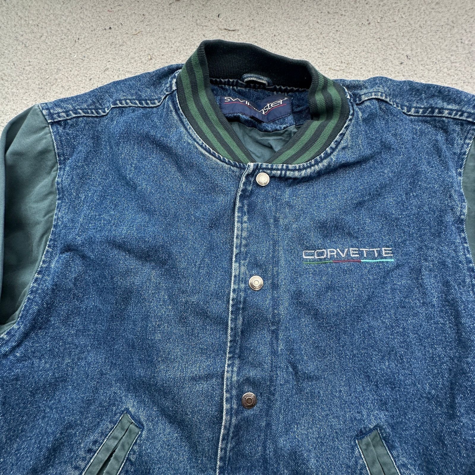 Swingster VTG 90s Swingster Corvette Denim Jean Jacket Twill Varsity M Size US M / EU 48-50 / 2 - 10 Thumbnail