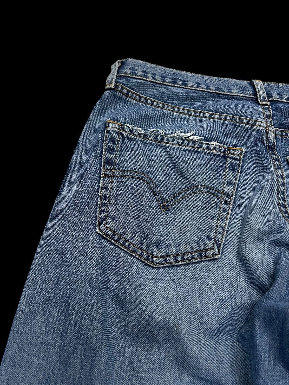 Levi's × Levi's Vintage Clothing 🌈90s Levis 512 Distress Light Wash Baggy Jean Size US 30 / EU 46 - 9 Thumbnail