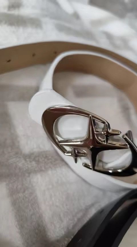 Japanese Brand White Triple Star Pu Leather Belt Size 30 - 6 Thumbnail