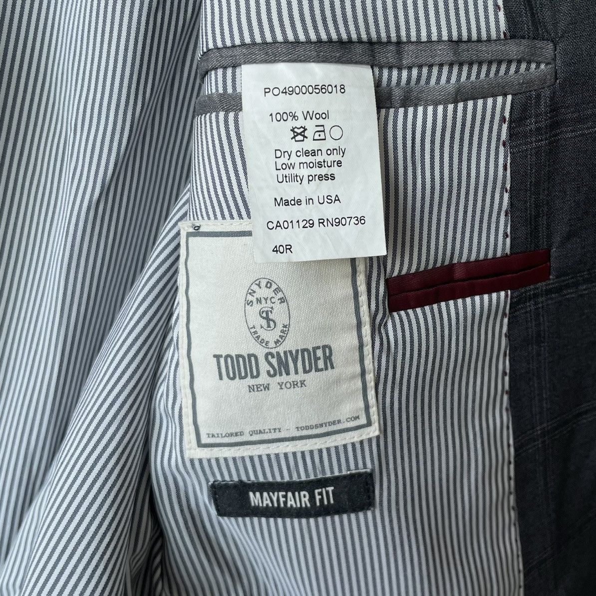 Todd Snyder 100% Wool Glen Check Plaid Mayfair Fit Blazer Made in USA Size 40R - 6 Thumbnail