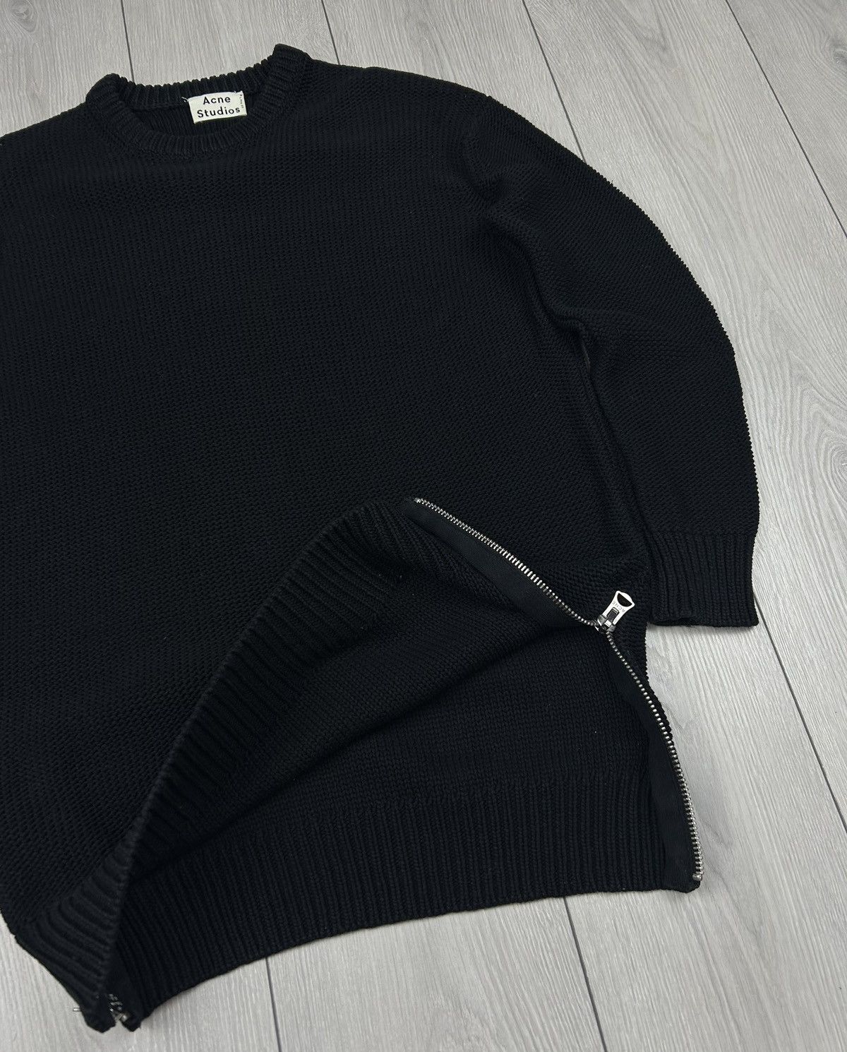 Acne Studios Acne Studios Sade PSS14 Oversize Side Zippers Knit Black XS Size XS / US 0-2 / IT 36-38 - 5 Thumbnail