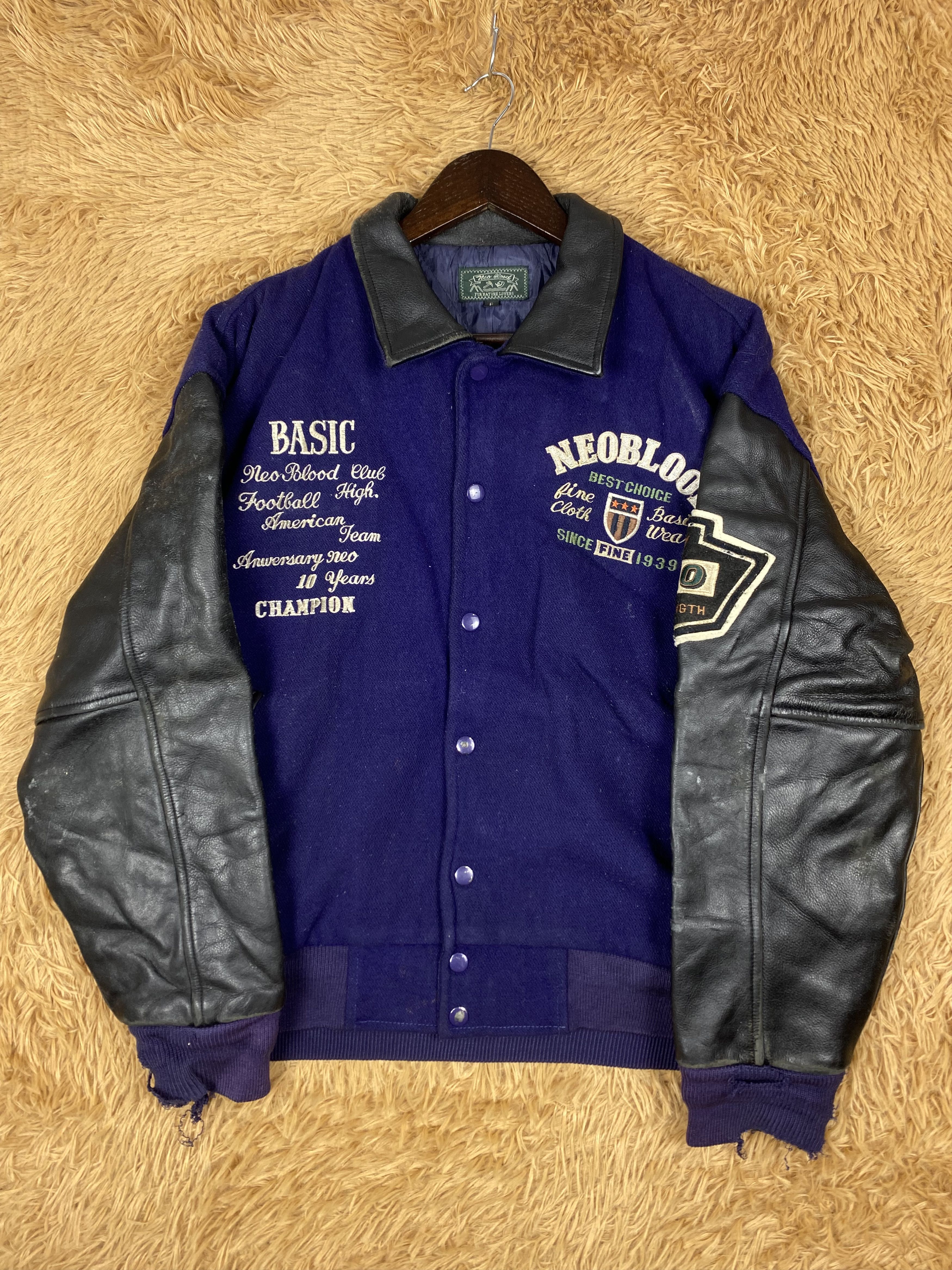 Vintage Vintage Neo Blood Leather Sleeve Varsity Jacket DJ0899 Size US M / EU 48-50 / 2 - 4 Thumbnail