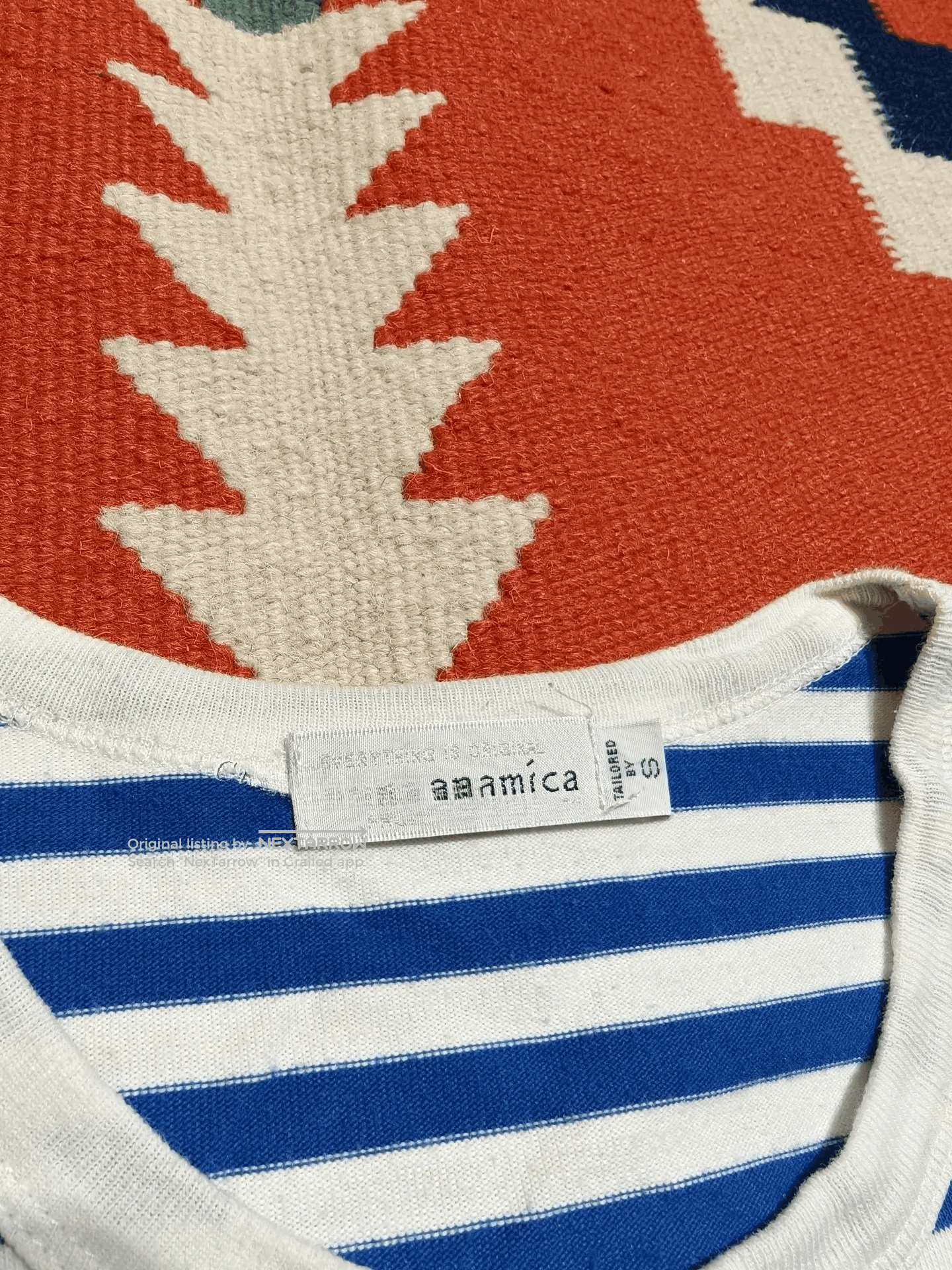 Nanamica Coolmax Striped Long Sleeve Tee in Blue, Men's — image 3 of 6
