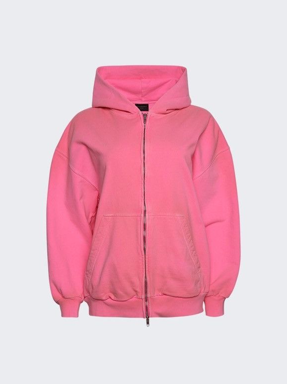 Balenciaga Balenciaga Pink Faded Mud Dye Embroidered Logo Hoodie Size XS / US 0-2 / IT 36-38 - 1 Thumbnail