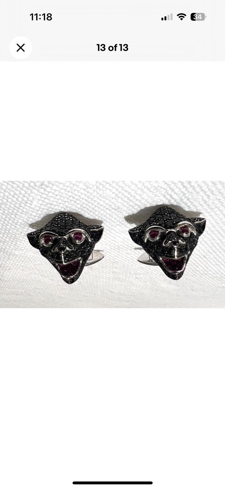 Stephen Webster Stephen Webster Gold 750 Ruby Sapphire Gargoryle Cufflinks Size ONE SIZE - 2 Thumbnail
