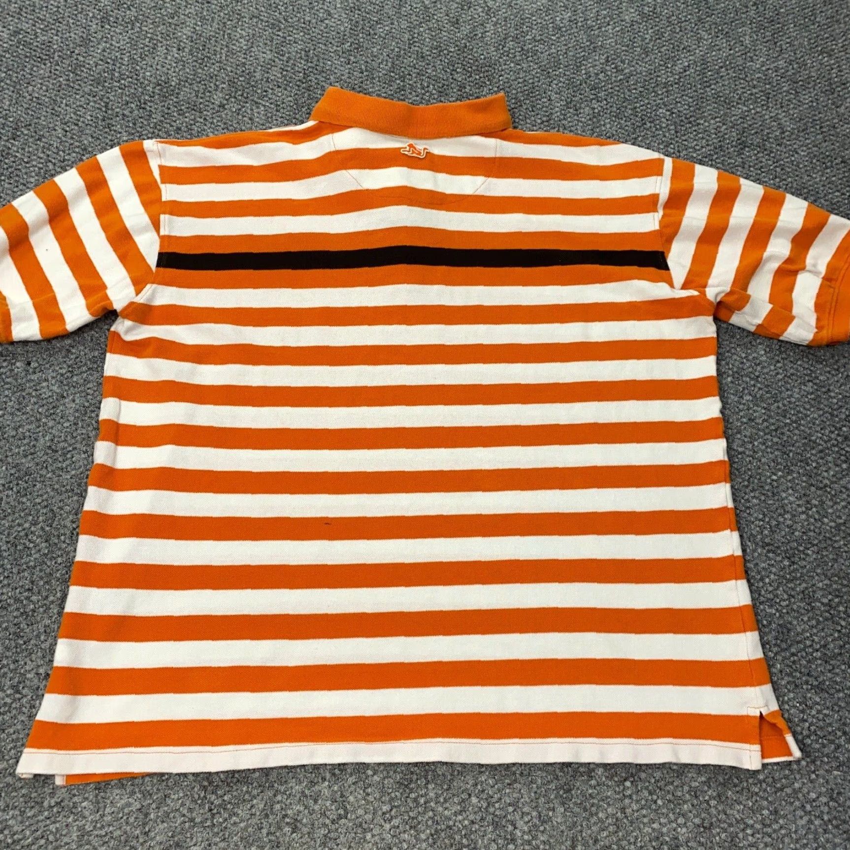 Vintage VINTAGE Drunknmunky Polo Shirt Mens XL Orange White Striped Golf Embroidered Size US XL / EU 56 / 4 - 7 Thumbnail