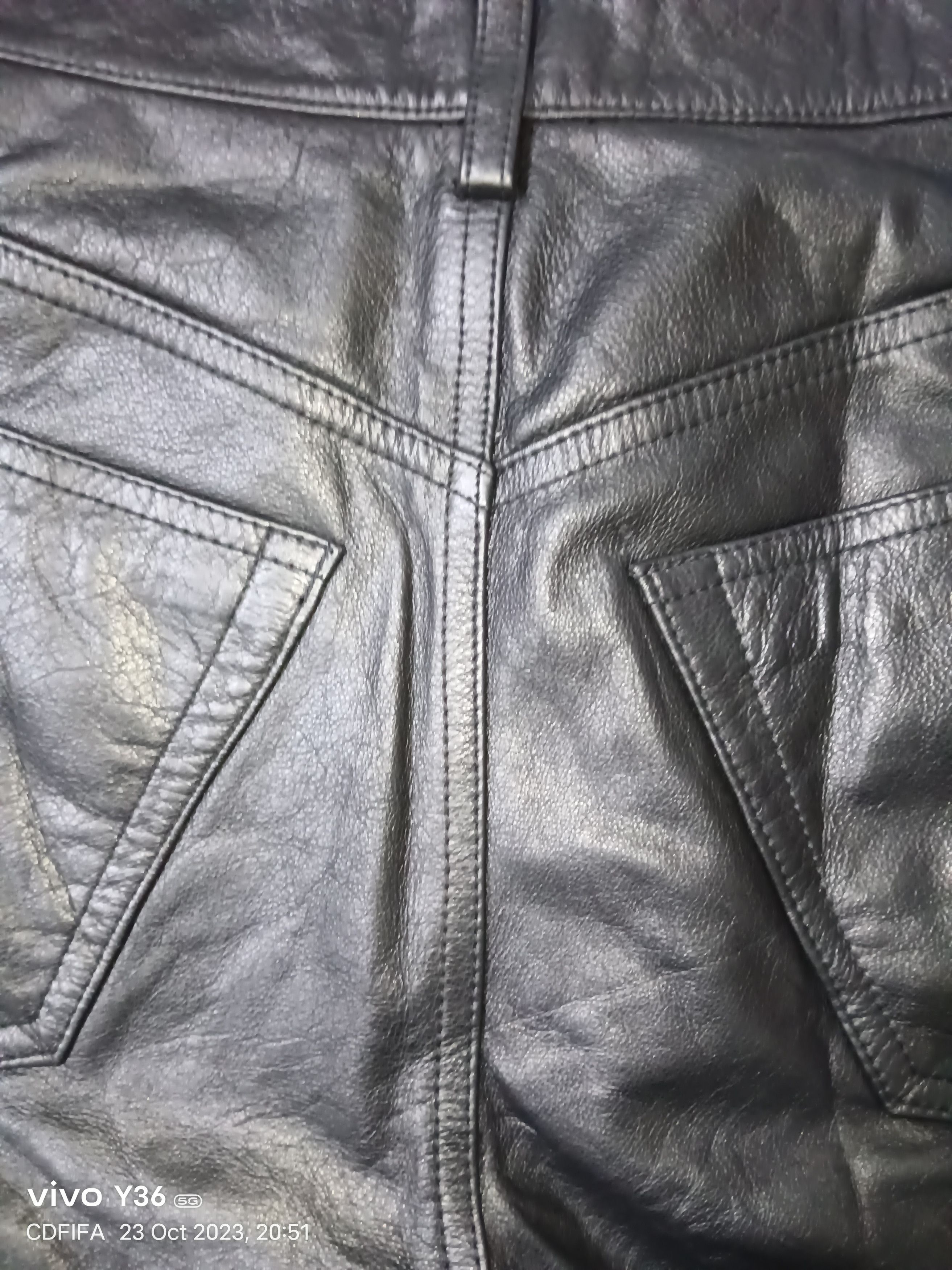Louis Philippe Louis Chavlon Genuine Leather Pants Size US 28 / EU 44 - 10 Thumbnail