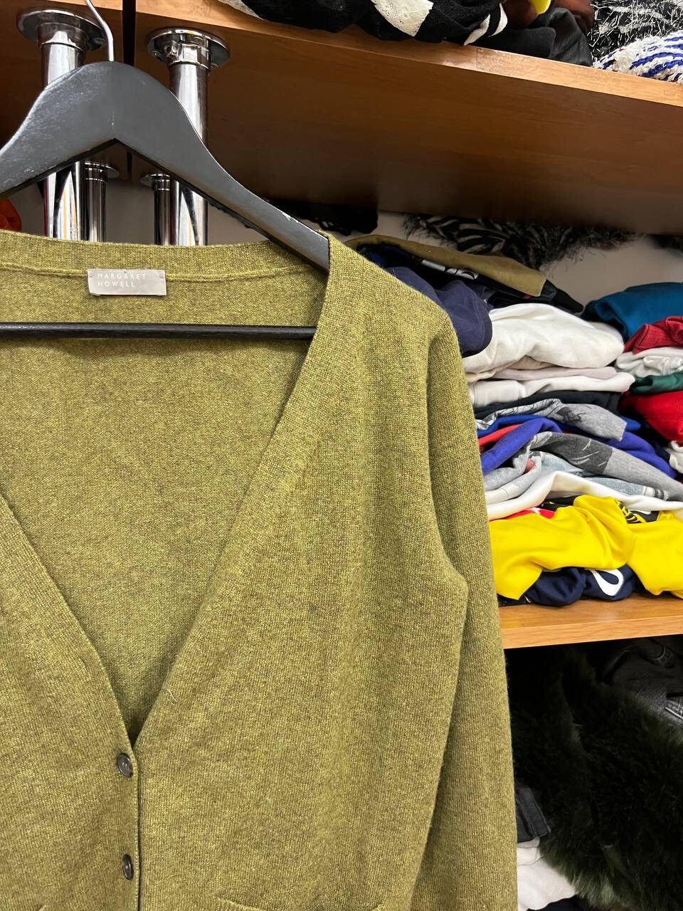 Margaret Howell knitted green Y2K Luxury cardigan