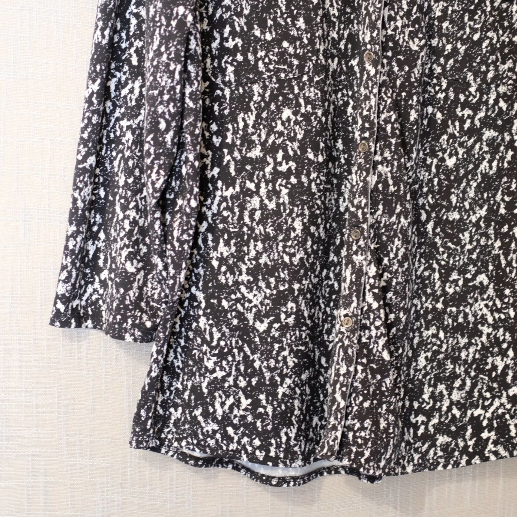 Faded Glory FADED GLORY Blouse Button Up Black/White Pockets 3/4 Sleeve Womens XL Size XL / US 12-14 / IT 48-50 - 3 Thumbnail