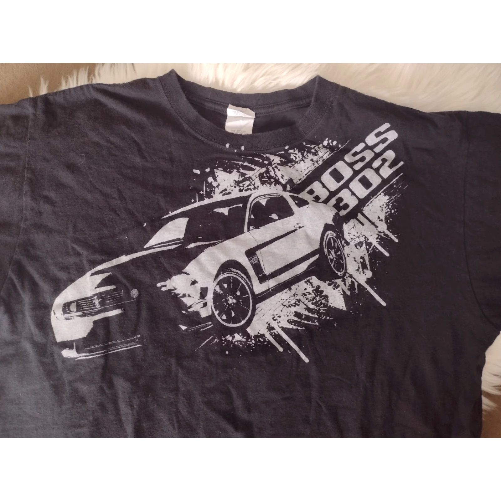 Anvil VINTAGE Anvil Mustang T-Shirt Black Crew Neck Short Sleeve Size L Adult Men Double-Sided Cars 1960s 70s Ford Boss 302 Size US L / EU 52-54 / 3 - 4 Thumbnail