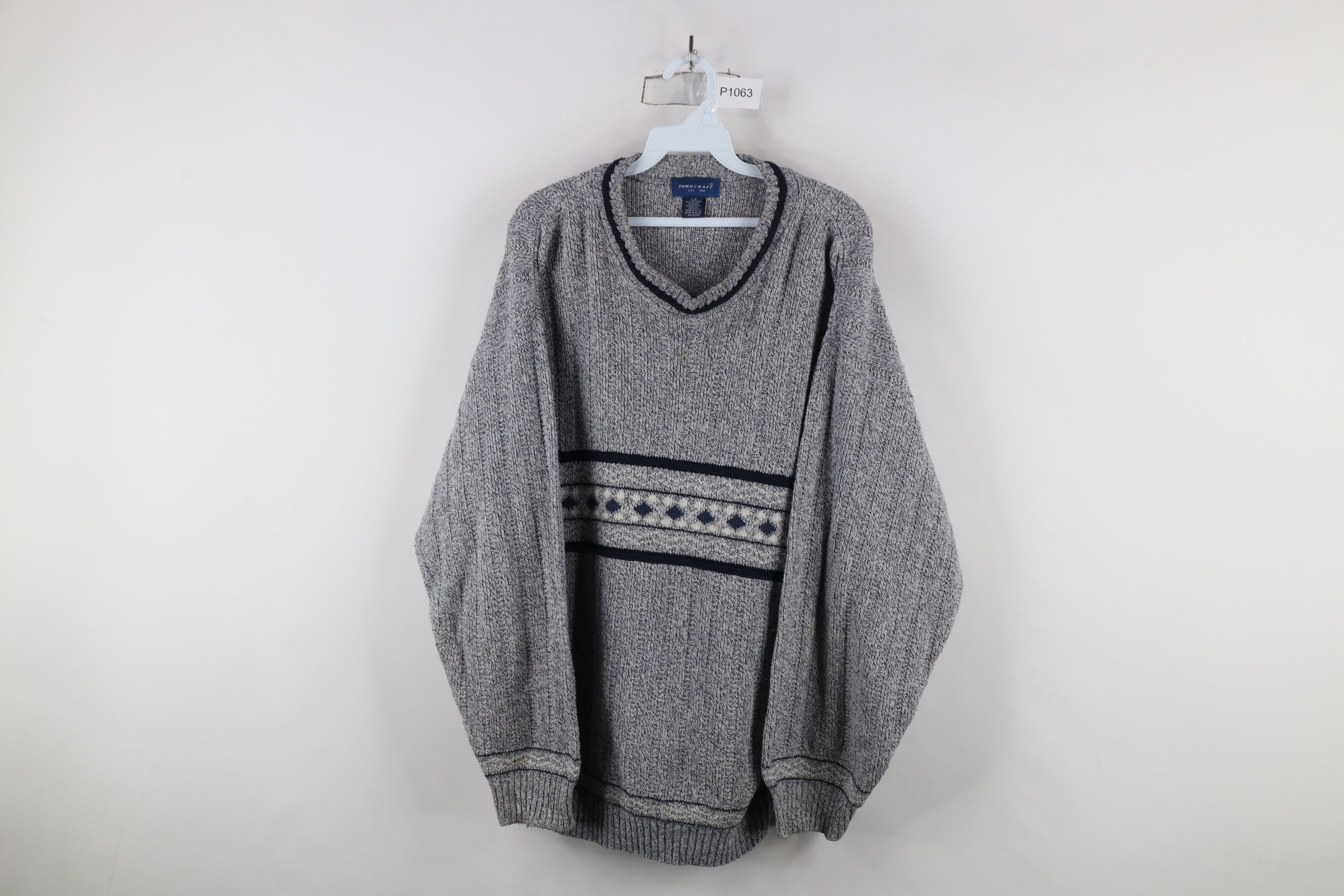 Vintage Vintage 90s Streetwear Fair Isle Ribbed Knit Sweater USA Size US L / EU 52-54 / 3 - 1 Thumbnail
