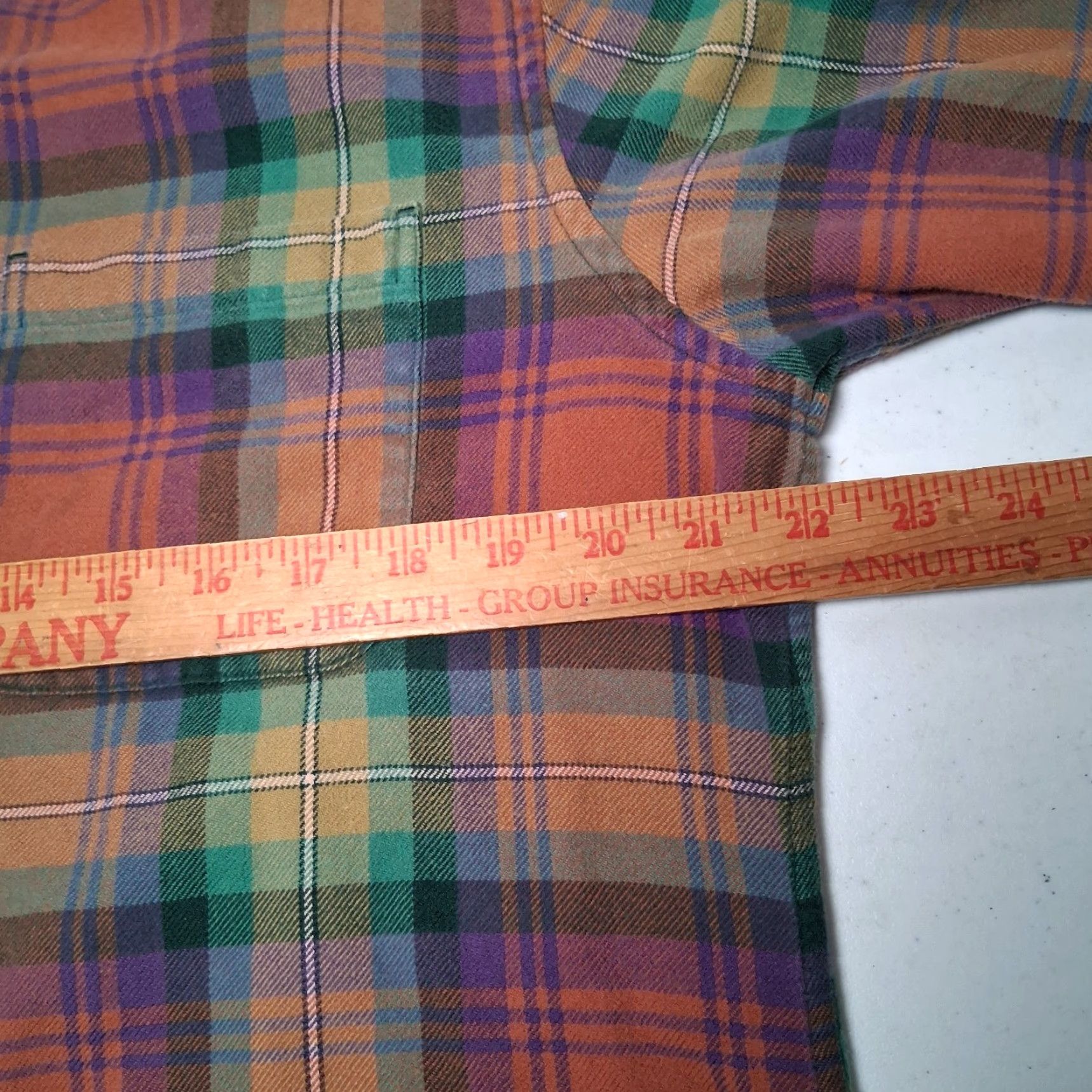 Lands' End Lands' End Flannel Shirt Men M Button-Down Regular Long Sleeve MultiColor Plaid Workwear Outdoor Outdoorsy Pockets Size US M / EU 48-50 / 2 - 5 Thumbnail