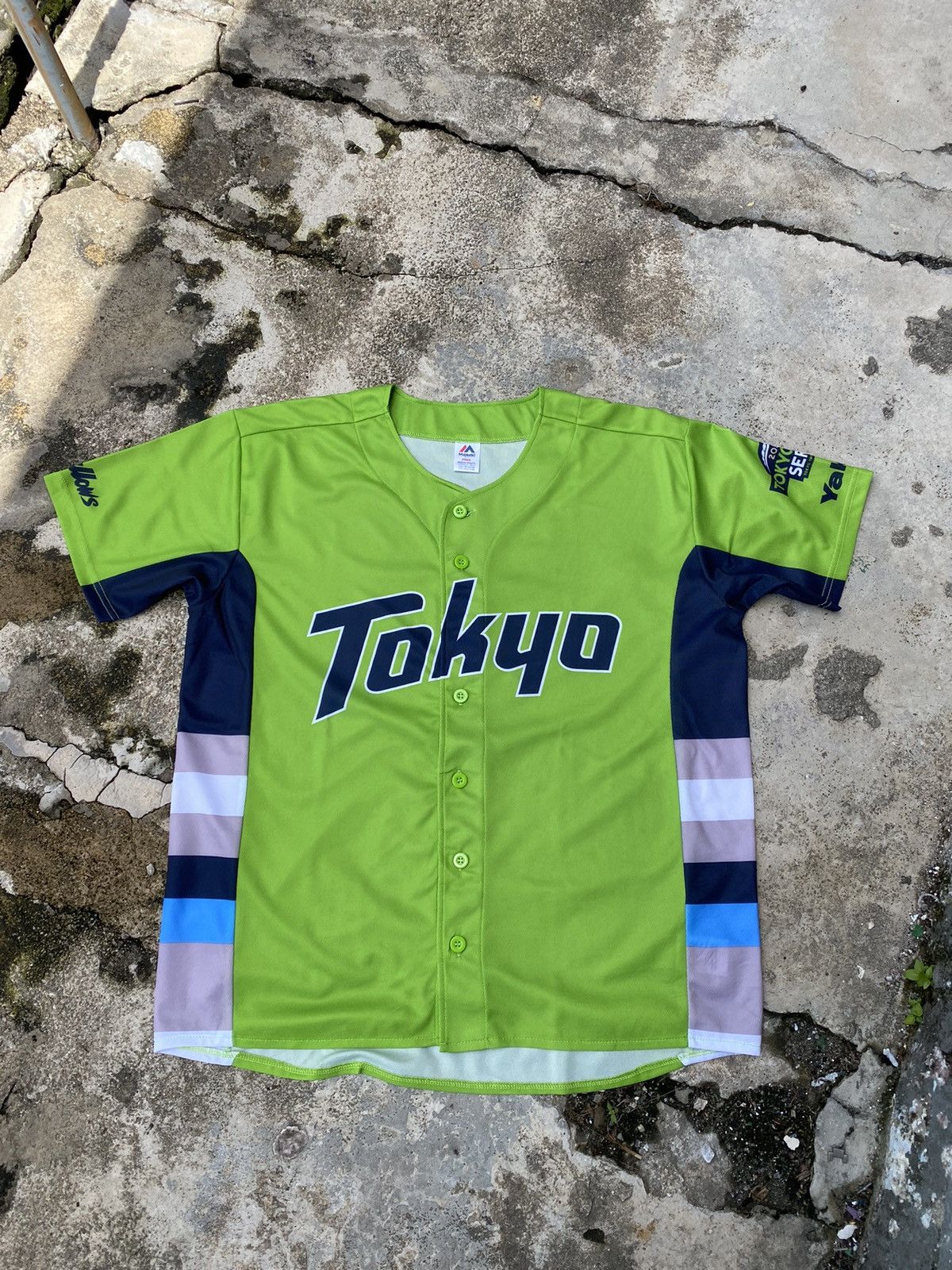 Japanese Brand × MLB Majestic Tokyo Yakult Swallows Baseball Jersey Size US XL / EU 56 / 4 - 1 Thumbnail
