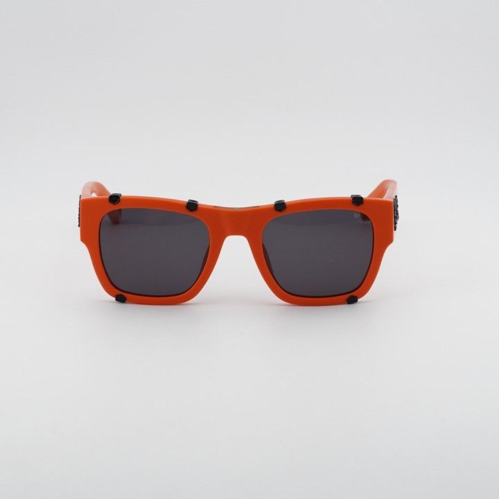 Philipp Plein Philipp Plein SPP042W V47F Sunglasses Orange Square Frame Size ONE SIZE - 6 Thumbnail