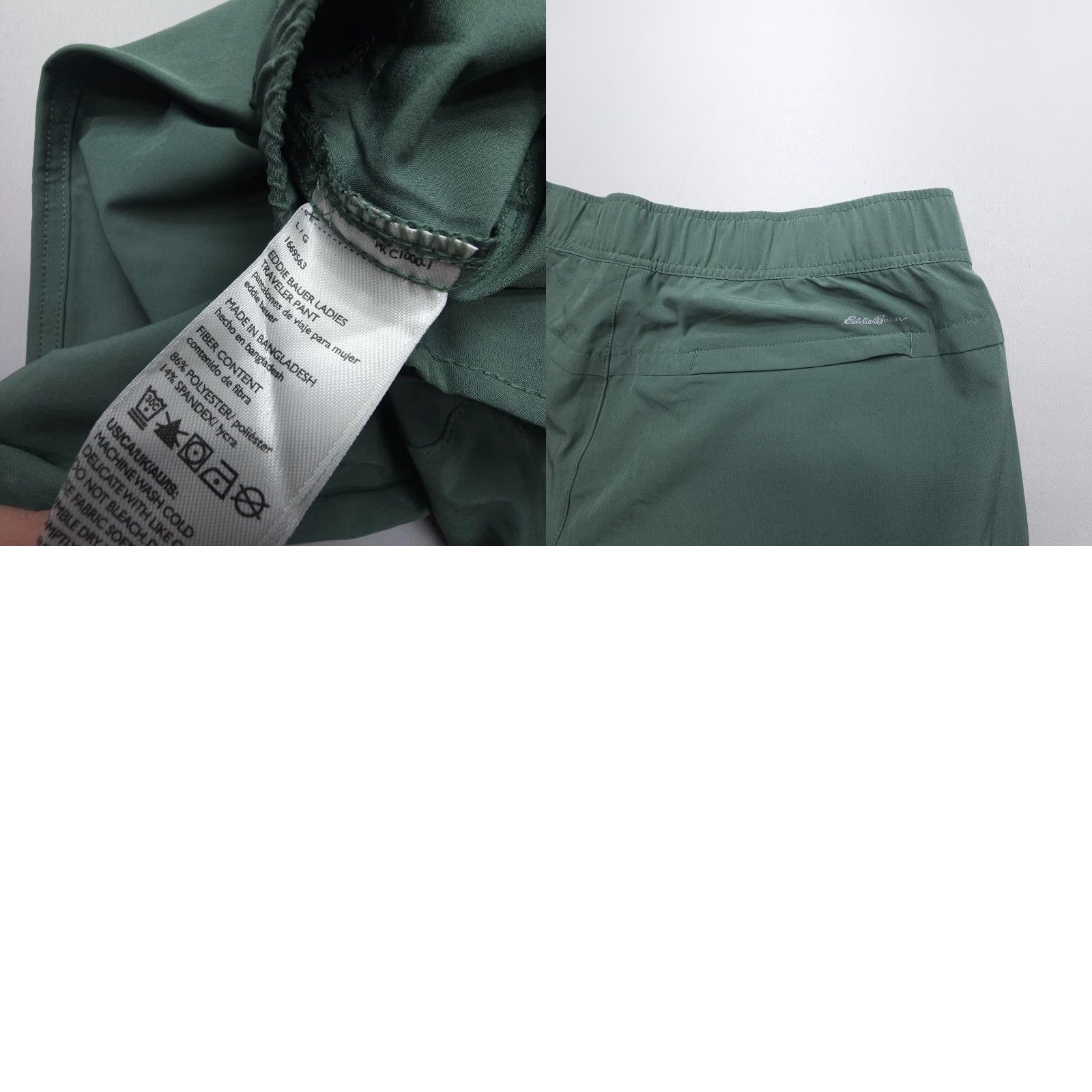 Eddie Bauer Eddie Bauer Ladies Traveler Pants Womens Large Green Pull On Stretch Hiking Tech Pants Size 36" / US 14 / IT 50 - 8 Thumbnail