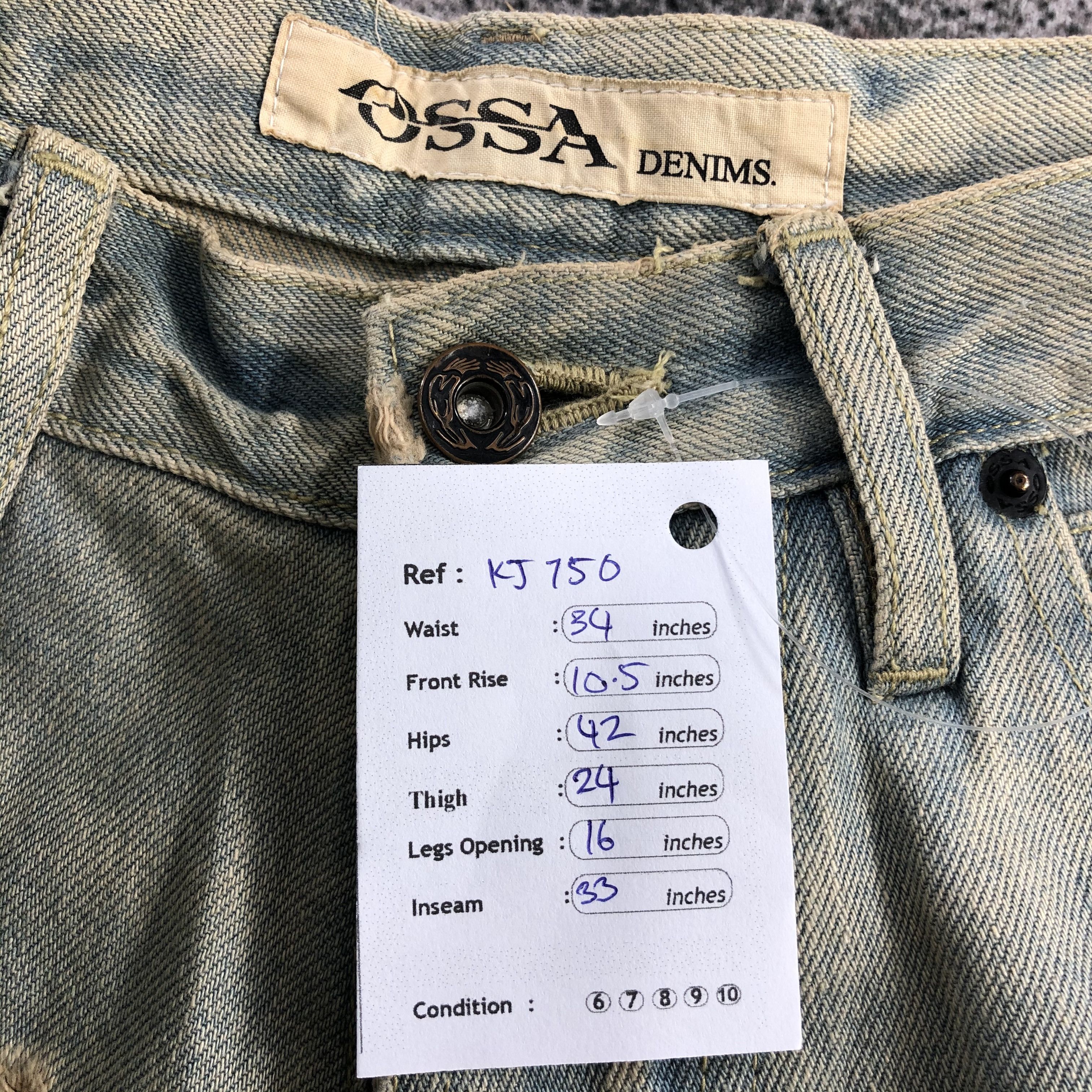 Japanese Brand Ossa Mondo Jeans Rusty Faded Blue Denim KJ750 Size US 34 / EU 50 - 16 Thumbnail