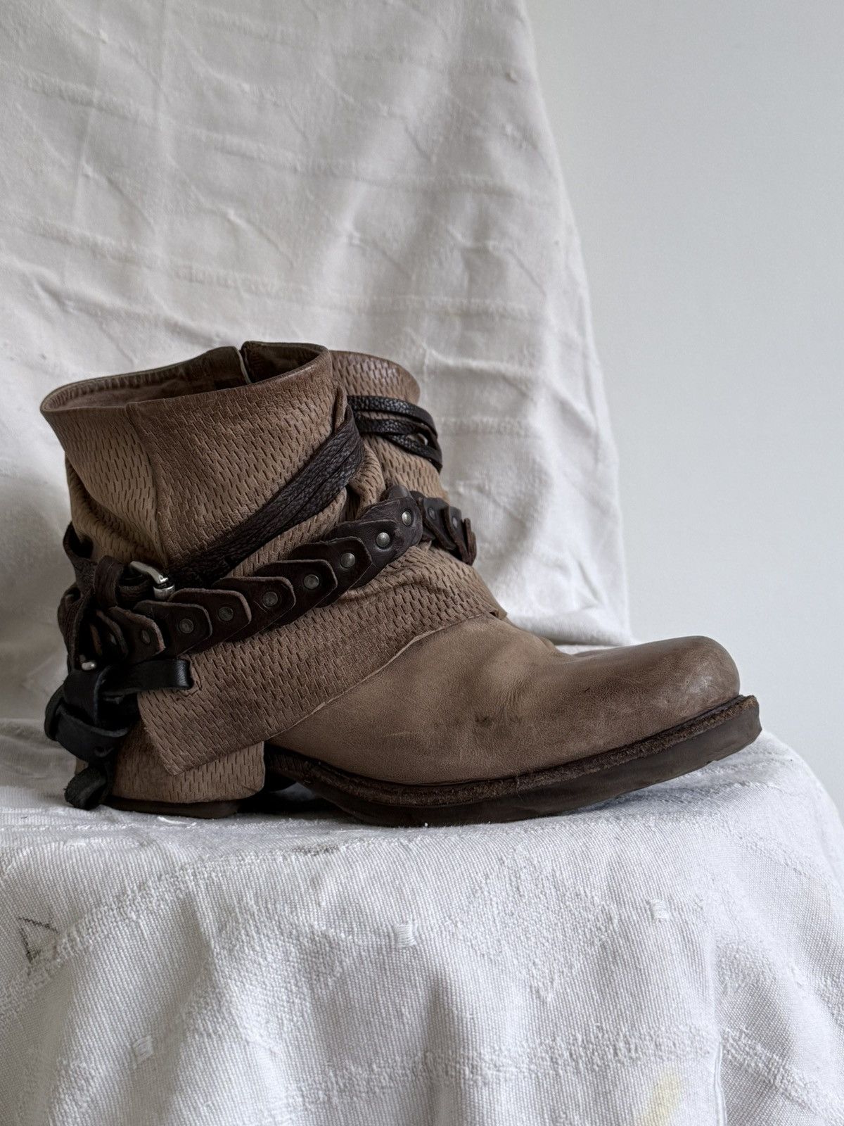 A.S.98 Avant Garde A.S. 98 14th Addiction Style Leather Boots Size US 5.5 / EU 38 - 2 Thumbnail
