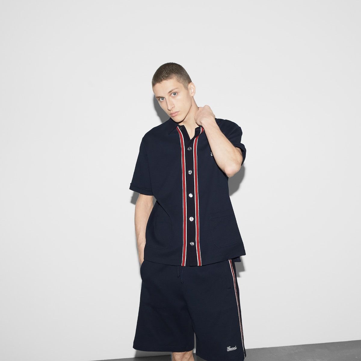 Gucci o1s1wg110925 Cotton Jersey Basketball Shorts in Navy blue Size US 34 / EU 50 - 6 Thumbnail