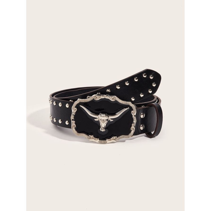 Designer Retro Vintage Belt Riveted Belts Menswear Accessories Size ONE SIZE - 6 Thumbnail