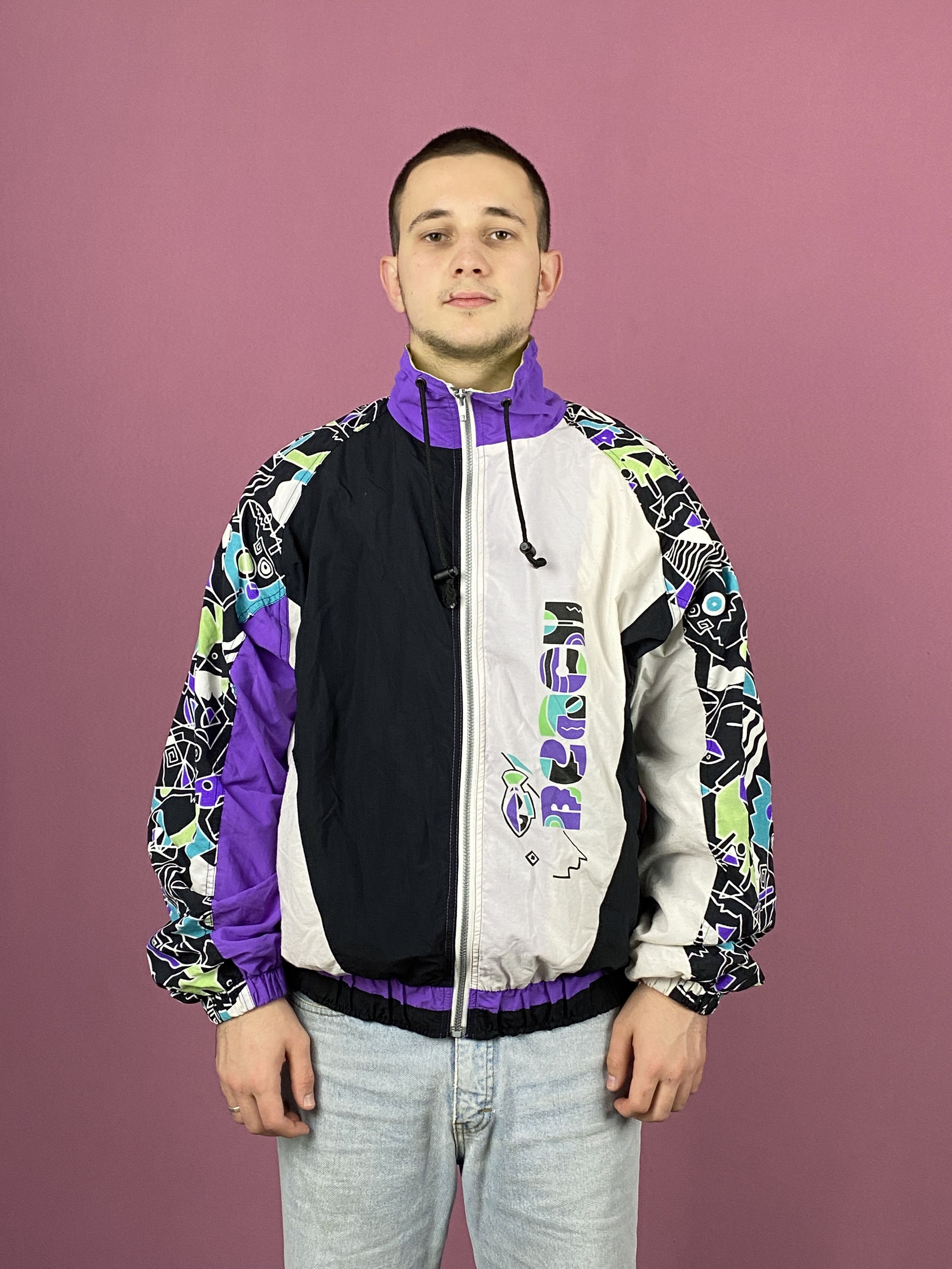 Vintage 90s Vintage Men's Windbreaker Jacket - L Size US L / EU 52-54 / 3 - 1 Thumbnail