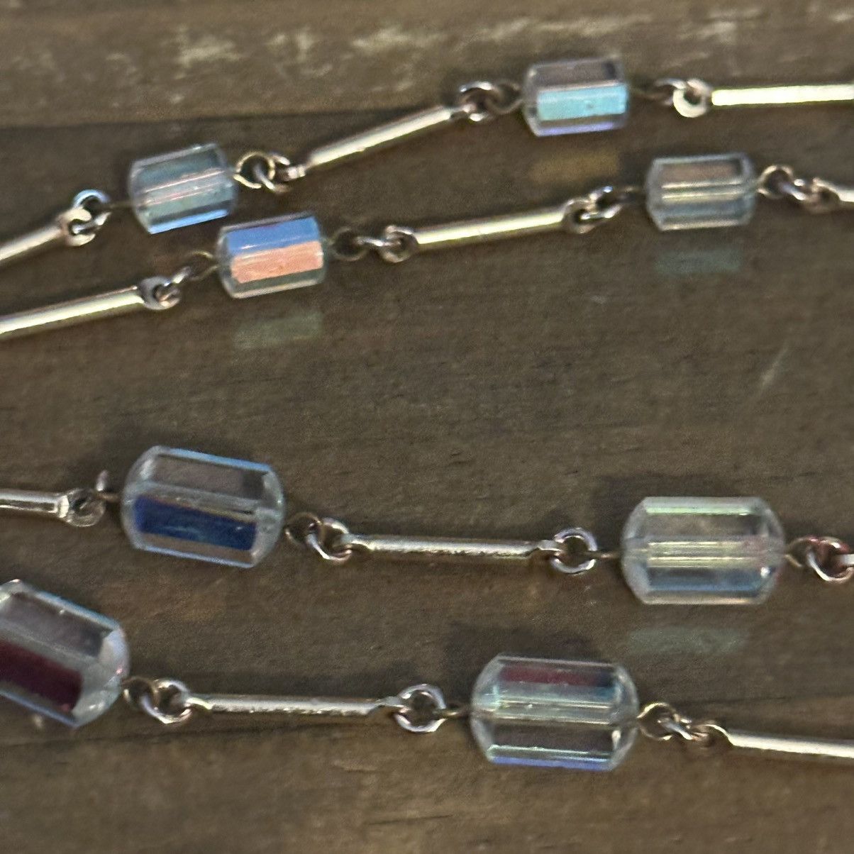 Vintage Vintage aurora borealis beads and gold bar link necklace Size ONE SIZE - 3 Thumbnail
