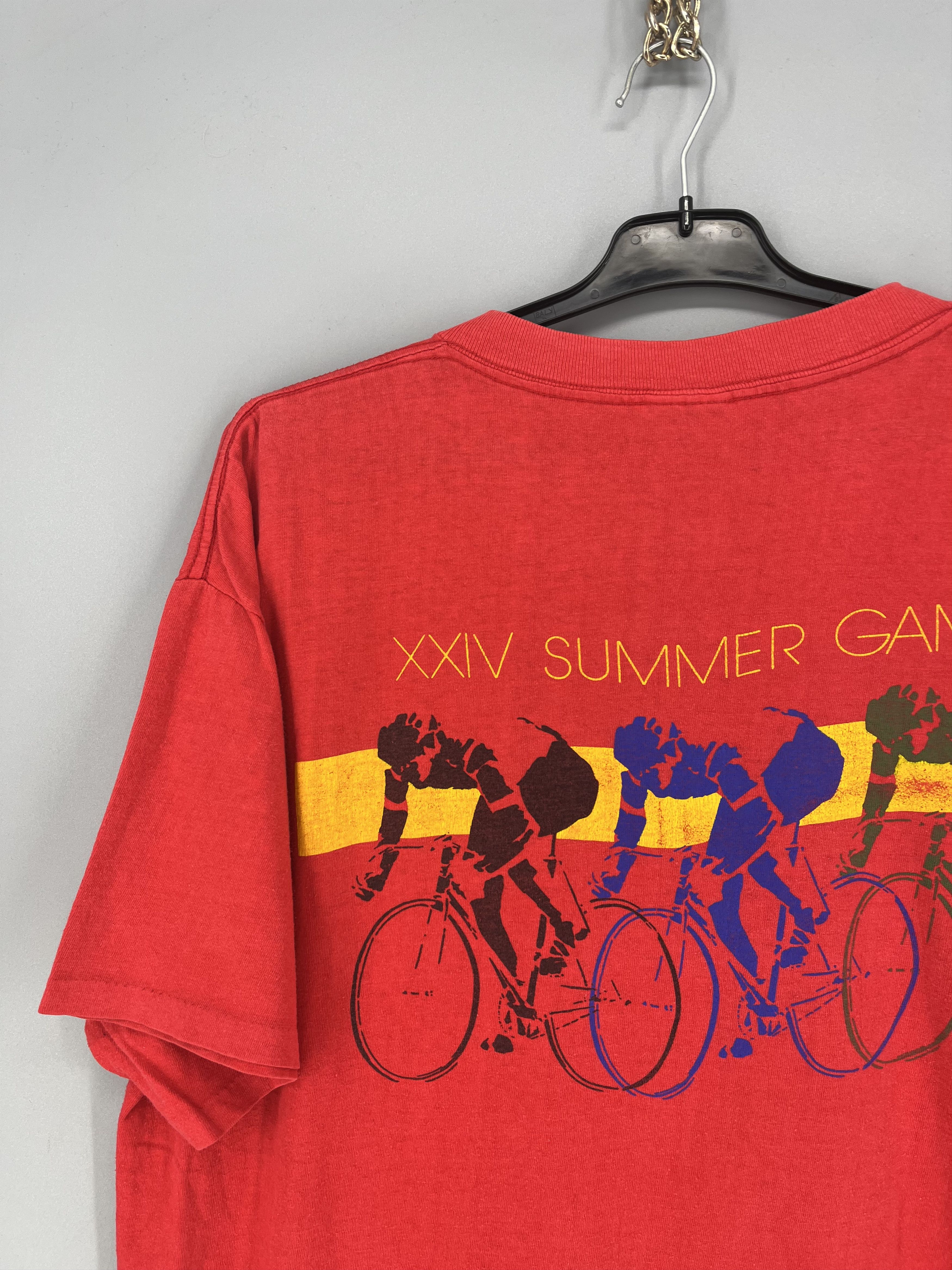 Vintage 80s 1988 Olympic Games Cycling Tee Shirt Size xl Size US XL / EU 56 / 4 - 10 Thumbnail